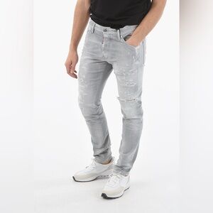 DSquared2 Cool Guy Light Grey Distressed Skinny Fit Jeans Size 50 (33/26)